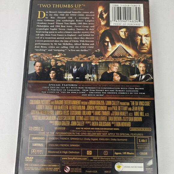 Columbia Pictures The Da Vinci Code 2-Disc Widescreen Special Edition - Picture 2 of 4
